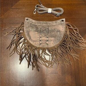 Fringed Brown Crossbody Bag